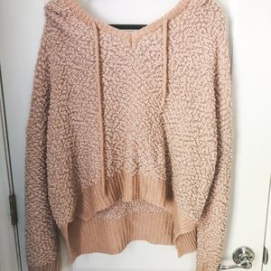 POL long sleeve V neck chunky sweatshirt